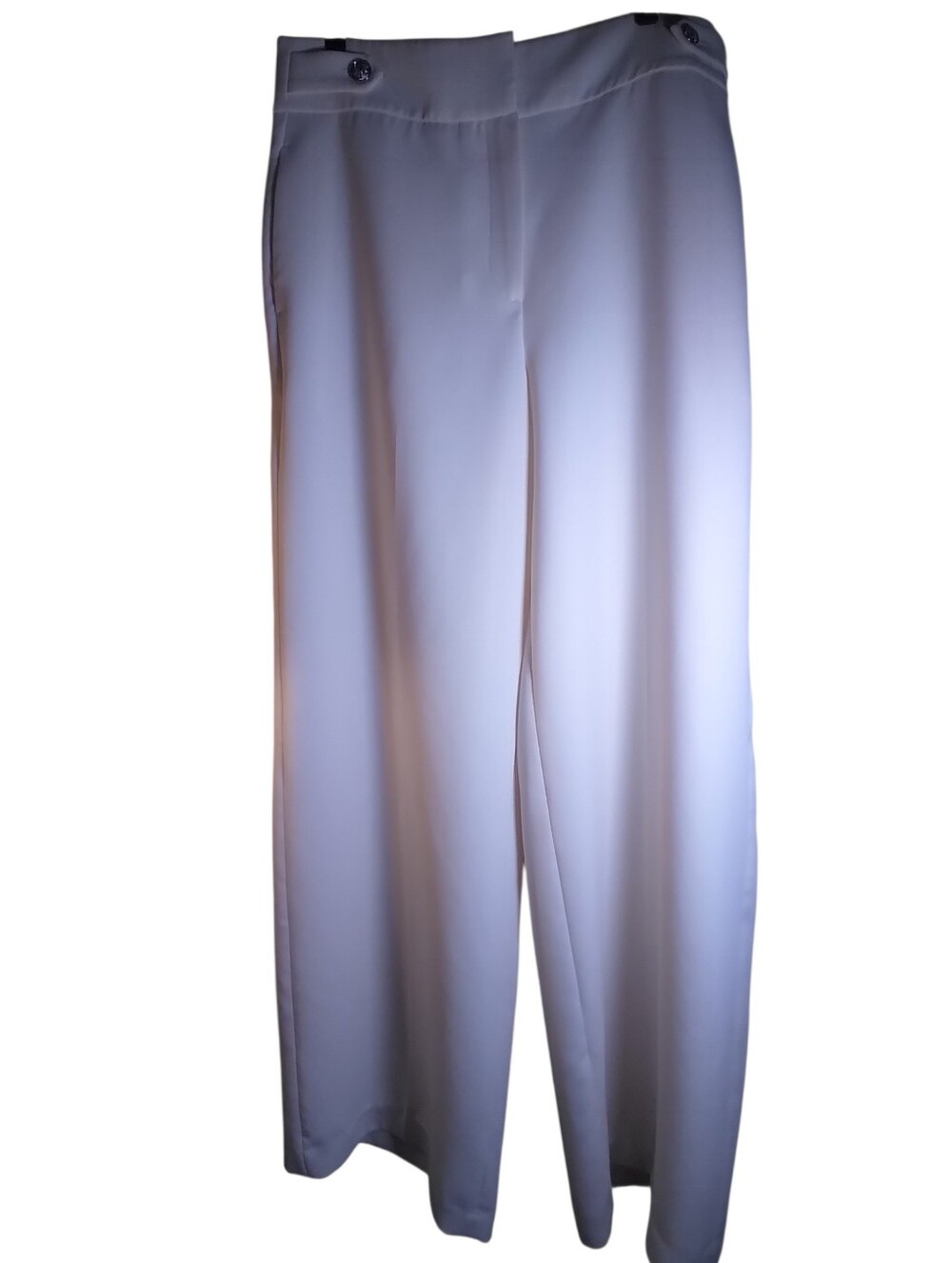 Elie Tahari Wide Leg Dress Pants Zip Front Cream Size 10 Workwear Office